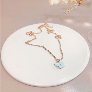 Girls Butterfly Pendant Necklace